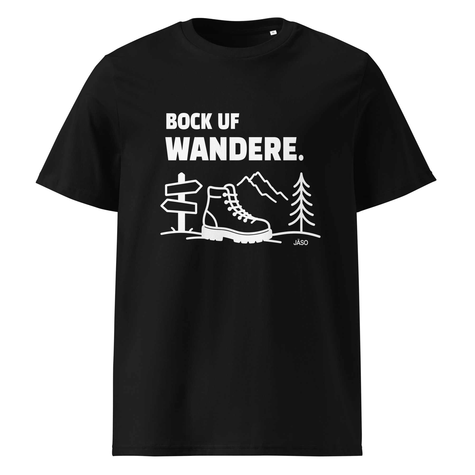 JÄSO Shirt – Bock uf Wandere – Schwarz