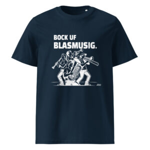 JÄSO Shirt – Bock uf Blasmusig – Navy Blue