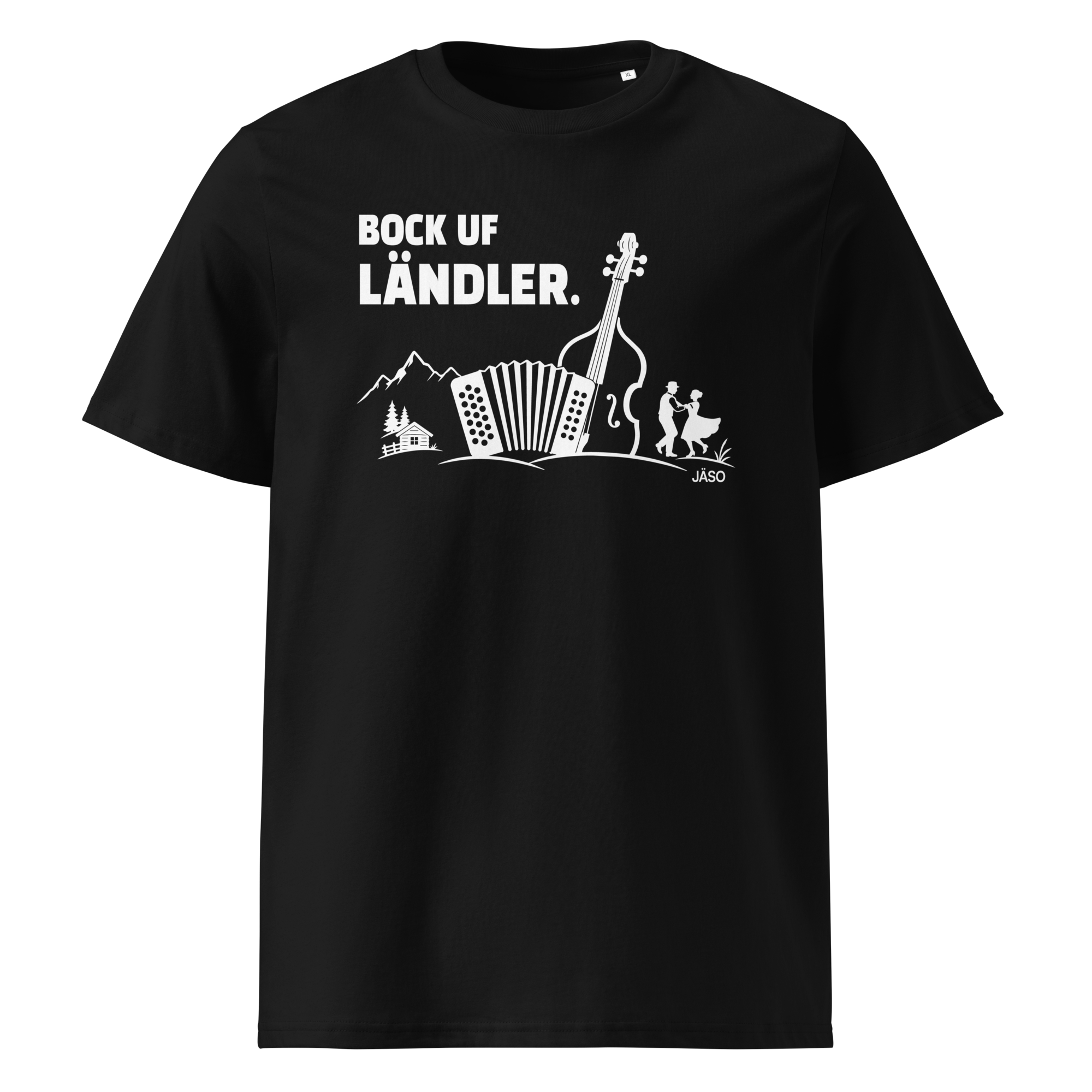 JÄSO Unisex-Shirt – BOCK UF LÄNDLER – Schwarz